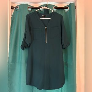 Green knee length dress